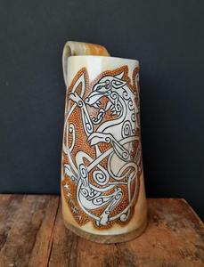 Tasse en corne gravée personnalisée de qualité supérieure pour boire de la bière ou du whisky et du café disponibles à bon prix - Product Image 5