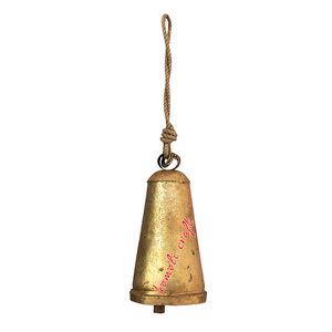 Campanas de viento de vaca con cuerda para decoración del jardín, campanilla de Metal dorado hecho a mano, Estilo Vintage rústico, venta al por mayor - Product Image 5