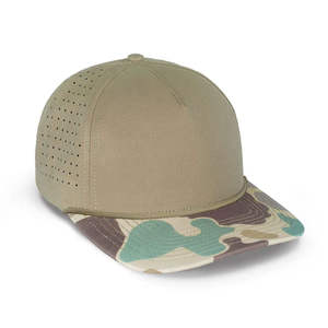 Casquette de baseball imperméable et respirante 100% polyester, perforée au laser, performance personnalisée, 5 panneaux, logo imprimé en relief en caoutchouc - Product Image 6