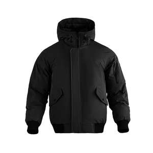 Veste d'extérieur pour homme |   Veste matelassée imperméable et coupe-vent |   Manteau matelassé léger uni |   Détail de l'impression par transfert thermique - Product Image 5