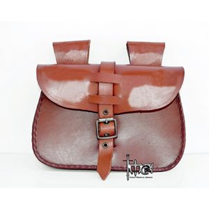 Bolsa de Cintura Rectangular de Cuero Genuino Hecha a Mano Medieval, Bolsa de Cintura de Cuero de 3-4 mm de Grosor para LARP, Vikingos, Renacimiento y Reenactamiento - Product Image 2