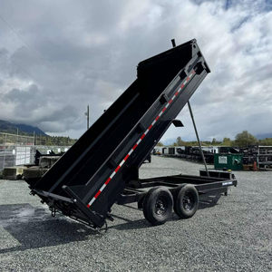 Remolque basculante para uso agrícola, acoplable a tractor, 7x16, con elevación telescópica, 15,500 lb de peso total, con rampas y lona - Product Image 1