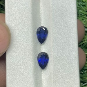 Pierre précieuse en vrac 5*8 de saphir bleu coupé par poire cultivée en laboratoire de qualité supérieure pour la fabrication de bijoux - Product Image 3