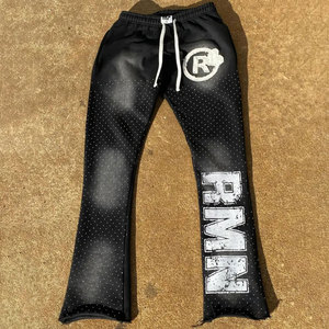 Conjunto de Sudadera con Capucha y Pantalones Deportivos de Algodón 100% con Estampado Lavado Ácido Personalizado, Cierre de Cremallera, Parches Desgastados, Transpirable para Hombre y Mujer, META WEAR - Product Image 3