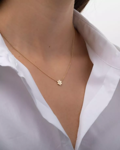 En gros 10K Or Blanc IGI Certifié Pendentif Chaîne Minuscule Fleur Naturel Véritable Diamant Collier Filles Lunette Fine Pendentifs Charmes - Product Image 2