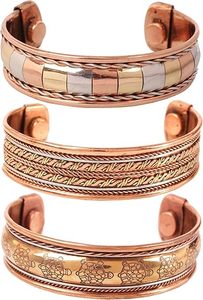 Pulsera de Cobre Martillado Hecha a Mano, Joyería Ayurvédica de Lujo, Pulsera de Cobre para Hombre y Mujer - Product Image 6