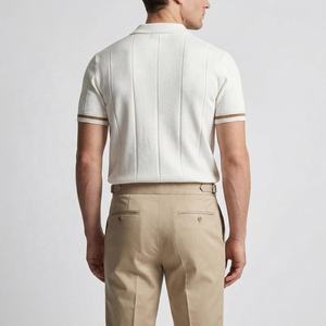 Nuevas Camisetas Polo de Manga Corta con Cierre para Hombre, Camisetas Polo de Punto Acanalado, Camisetas Polo de Golf Casuales a la Moda - Product Image 4