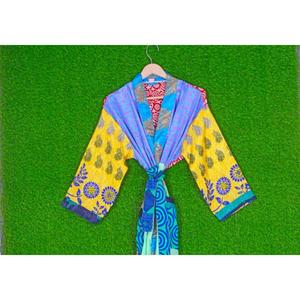 ชุดกิโมโนยาวถึงเข่าราคาต่ําพร้อมพิมพ์ลายดอกไม้และขนาดที่กําหนดเองสําหรับผู้หญิงชุดกิโมโนผ้าไหมเย็บปะติดปะต่อกันหลายสี - Product Image 4