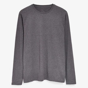 Chemise en jersey de coton pour hommes de qualité supérieure couleur unie à manches longues col rond décontracté été mode chemises en jersey pour hommes - Product Image 3