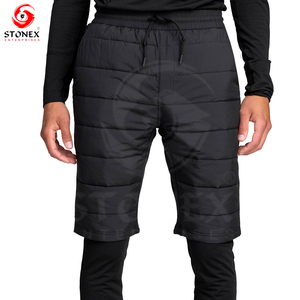 Custom Manufacturing Black Color Puffer Down <b>Shorts</b> for <b>Men</b> Water Resistance Filling <b>Lightweight</b> Polyester <b>Shorts</b> - Product Image 1