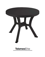 Table de salle à manger extérieure moderne en plastique PP durable de fabrication italienne, résistante aux UV et imperméable pour hôtels, villas, jardins - Certifiée ISO9001