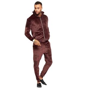 Customize Velvet <b>Tracksuit</b> Sweatsuit Velvet <b>Men</b> Jogging <b>Tracksuit</b> 2 Piece Set Zipper Unique Sweatshirts <b>Velour</b> Zipper up Jacket - Product Image 1