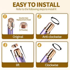 Lames de rechange pour épilateur facial Flawless, application automobile, sac en flanelle, pinces à épiler - Product Image 6