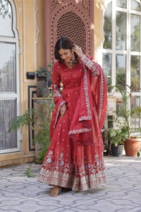 ชุดปาร์ตี้ Dupatta ของอินเดียชุดใส่ไปงานปาร์ตี้ชุดแบบตะวันตกสุดฮิตอินเทรนด์ - Product Image 4
