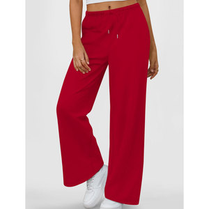 Pantalon de jogging ample pour femme, style streetwear, en molleton de coton 100%, taille mi-haute, respirant, couleur unie, pour le jogging en plein air - Product Image 6