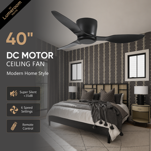 Ventilateur de plafond encastré de 40 pouces sans éclairage avec télécommande, ventilateur silencieux à moteur DC à profil bas pour chambre à coucher - Product Image 1