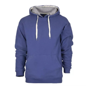 Pull à capuche personnalisé pour homme, couleur unie, avec poche kangourou, pull en polaire de première classe, vente en gros - Product Image 3