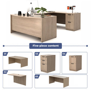 Modular U-Shaped Executive Desk with Engineered Wood Computer Workstation DESK-0089 - Product Image 4