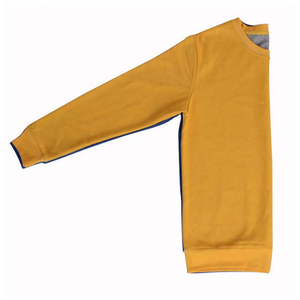 Deux tons bleu jaune sweat dernière conception automne hiver hommes et femmes couleur correspondant sweats respirant col rond 2025 - Product Image 3