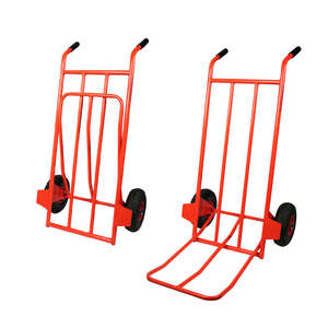 Porte-bagages en métal léger avec plateforme pliable et 2 roues pneumatiques, facile à transporter, chariot à sacs - Product Image 1