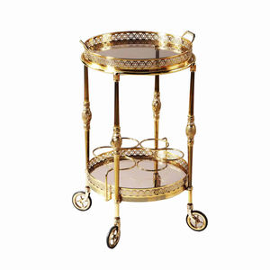 Luxueux hôtel Restaurant décoration meubles fournitures alimentaires servant chariot en verre en métal vente chaude chariot décoratif - Product Image 6