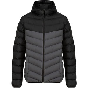 Nouveau à la mode léger hommes bouffant rembourré vestes à capuche manteau fermeture éclair multicolore décontracté bulle veste - Product Image 4