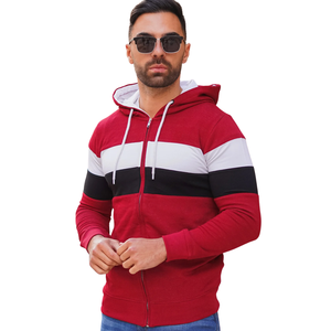 Men Red <b>White</b> Black <b>Zip</b> Hoodies Stylish Streetwear Fleece 100% Casual Winter Moisture Wicking Breathable Pocket Outdoor - Product Image 1