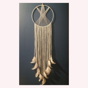 Decoración de pared de hilo vertical grande Arte de fibra de textura suave en gris y blanco de dos tonos para un estilo elegante para el hogar - Product Image 6