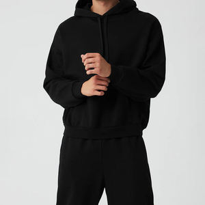 Sweats à capuche personnalisés pour hommes Impression bouffante logo Streetwear Épaule tombante Pull en coton lourd Sweatshirts à capuche pour hommes - Product Image 6