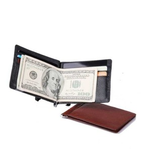 RFID Blocking Bifold Slim PU <b>Leather</b> Money Clip <b>Wallets</b> <b>for</b> <b>Men</b> Billfold - Product Image 1