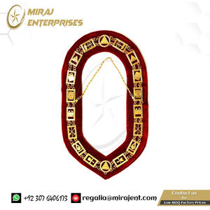 Collar de cadena masónica personalizado-oro plata en ladrillos rojos masones collar de cadena masónica de Arco Real - Product Image 2