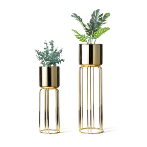 Maceta de alta calidad, Juego de 3 macetas de suelo de cápsula desmontables y juego de soporte, color negro y dorado, se puede utilizar en la decoración del hogar - Product Image 6