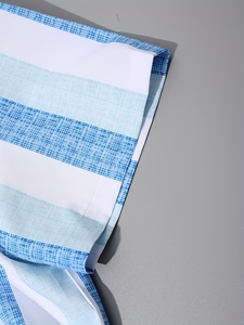 <b>Men</b> Blue Striped Summer Set with <b>White</b> <b>Shorts</b> for Beachwear 2025 Trending Casual Beach Outfit for <b>Men</b> with Modern Striped Design - Product Image 4