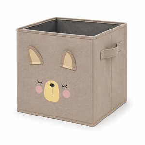 Yellow Tiger Face Fabric Storage <b>Bin</b> <b>Square</b> Toy Organizer for Kids Room Modern Design Foldable Textile Box - Product Image 4