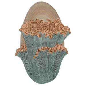 Alfombra Aurelia Azul de Lana y Viscosa Hecha a Mano, Modelo Top-319, Diseño Rectangular Abstracto Moderno, Seda, Bambú y Nailon de Alta Calidad para Uso Doméstico - Product Image 1