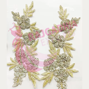 Designer Beaded Rhinestone <b>Applique</b> Shoulder Badge Sew-On <b>Patches</b> for Garments Handmade Decorative Fabric Accessories - Product Image 2