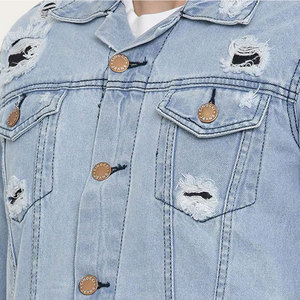 Fashion <b>Men</b> <b>Jeans</b> Jacket Distressed Style Streetwear with Turn Down Collar Design Winter Jacket - Product Image 5