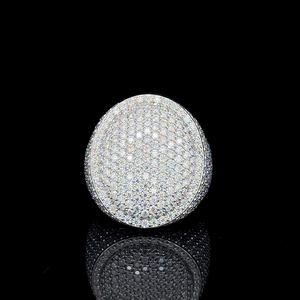 Luxury Men's Ring 925 Silver 14k <b>White</b> <b>Gold</b> Plating VVS Moissanite Diamond Single Letter Design for Weddings <b>Cross</b> Custom Hip - Product Image 1