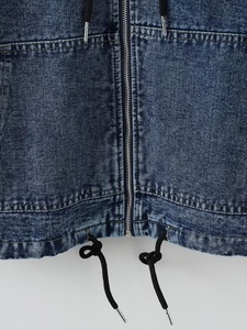 Veste en jean unisexe de haute qualité avec capuche, décontractée, boutonnée, pour l'automne et l'hiver, délavée, coupe-vent, col rabattu, manches classiques - Product Image 6