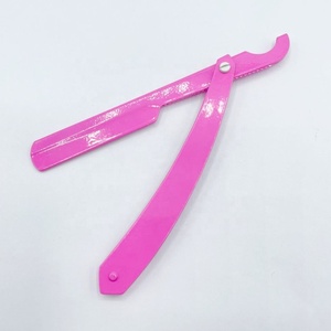 Maquinilla de afeitar recta Manual de acero inoxidable sólido de alta calidad, maquinilla de afeitar profesional de Color rosa, venta al por mayor sostenible - Product Image 6