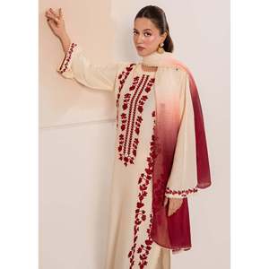 IZEL Women's 3PC Embroidered Lawn Shirt with Chiffon <b>Tie</b>-<b>Dye</b> Dupatta and Trousers-BIC-4649 <b>Set</b> - Product Image 3
