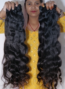 Vendeur de cheveux humains vierges bruts non traités pour jeune femme, faisceaux Bodywave naturels noirs, extensions de cheveux indiens humains de temple - Product Image 6