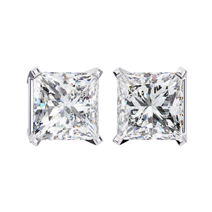 Pendientes de Diamantes de Laboratorio con Corte Princesa de 3 Quilates, 1.50 Quilates Cada Uno, en Oro de 10K, 14K, 18K o Plata 925, Pendientes Solitarios Cuadrados Modernos - Product Image 4