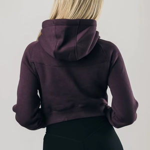 Sudadera con Capucha para Mujer, Nueva, Moderna, de Alta Calidad, Servicio OEM | Sudadera Corta de Camuflaje Personalizada 100% Algodón para Mujer - Product Image 6