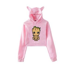 Sudaderas con capucha cortas para mujer al por mayor, sudaderas con capucha informales para mujer con cordones ajustables - Product Image 5