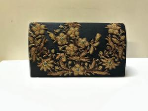 Hecho con cuentas de terciopelo de seda usadas, cuentas de turquesa, bolso de mano para mujer, tamaño 8x5 pulgadas, bolso de mano para fiesta para venta de exportación - Product Image 3