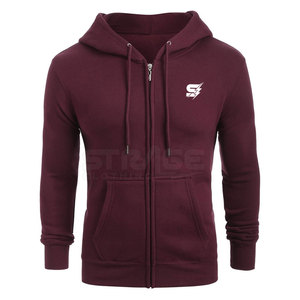 Prix de gros d'usine 2025 – Nouveaux sweats à capuche zippés pour hommes, décontractés, couleur unie, personnalisables avec logo, en tissu polaire écologique de haute qualité - Product Image 2