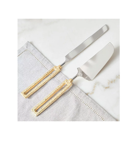 Juego único para servir pasteles con mango de latón, cuchillo para pasteles de calidad estándar y juego para servir pasteles por debajo de su presupuesto - Product Image 2