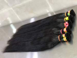 Cheveux Remy naturels noirs indiens 100 % bruts non traités, provenant d'un seul donneur, tissage double machine, extension en vrac pour revendeurs - Product Image 4