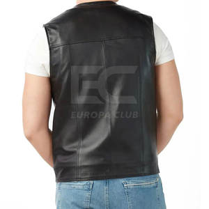 Chaleco de Cuero para Hombre Adulto, Más Vendido, Cuero Genuino, Nuevo Estilo, Alta Calidad, Chaleco de Cuero de Moda - Product Image 3